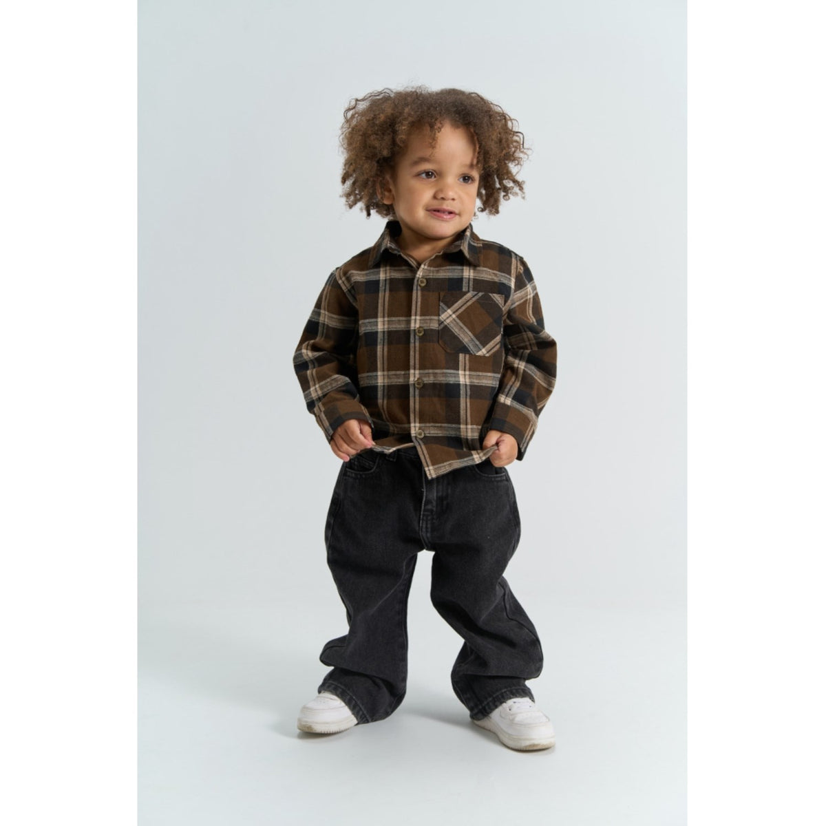 THE NEW Siblings Navy Blazer Check Tnstyaki L_S Flannel Skjorta