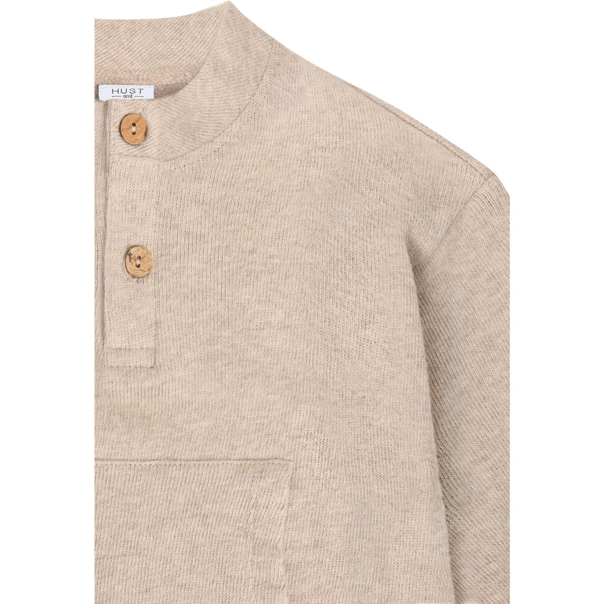 Hust & Claire Beige Melange Sigurt Fine Stickad