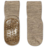 Gobabygo Light Brown Melange Ull Strumpor Anti-Slip