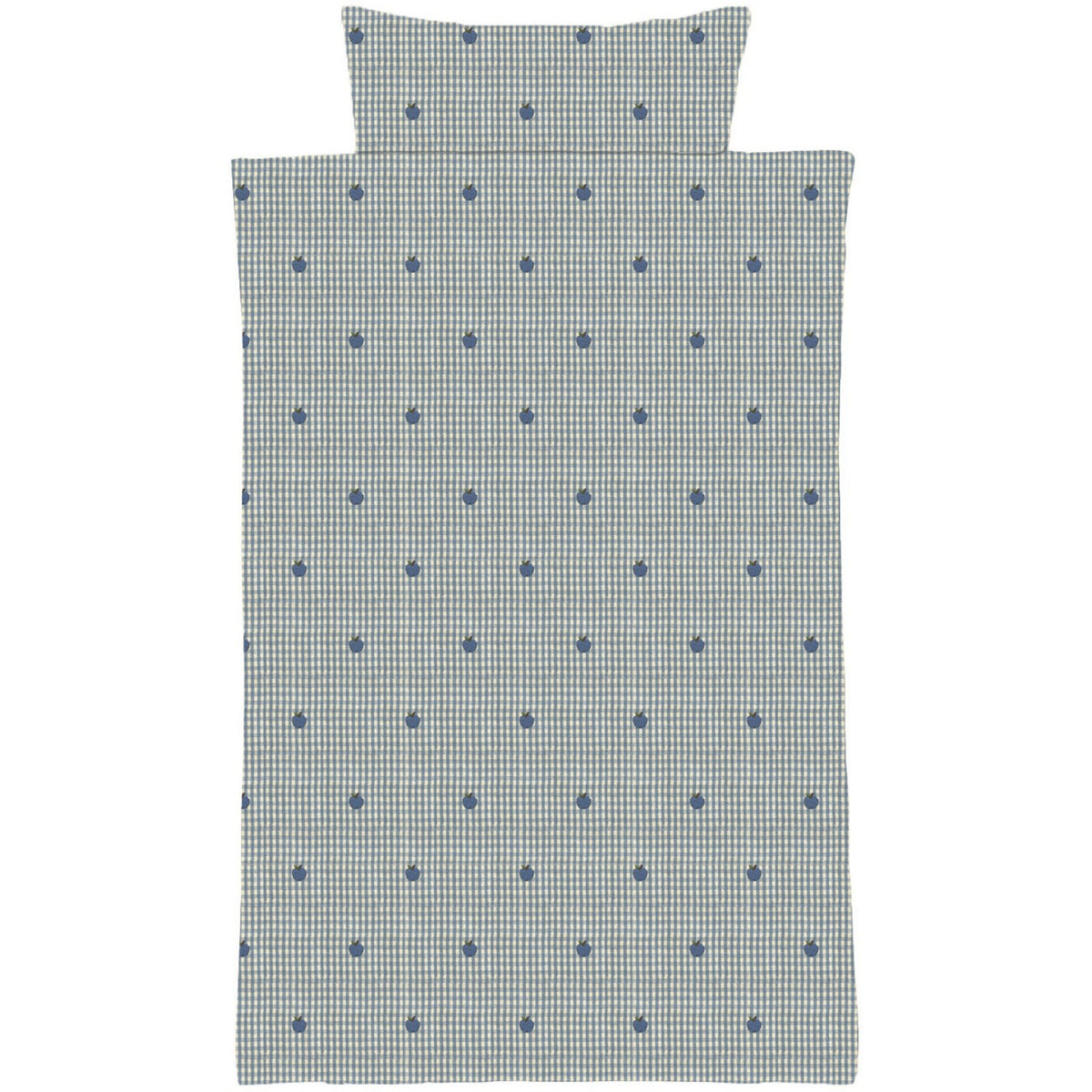 Flöss Light Blue Apple Gingham Ellis Täcke + Kudde Baby