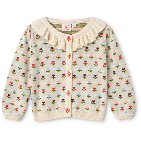 Flöss Cream Multi Floral Annabelle Cardigan