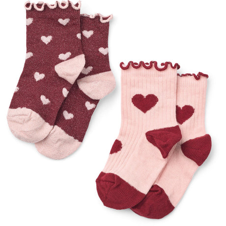 Flöss Cranberry Heart Mix 2-Pack Vigga Strumpor 2-Pack