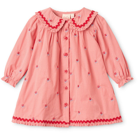 Flöss Pink Rose Gingham Sonja Klänning