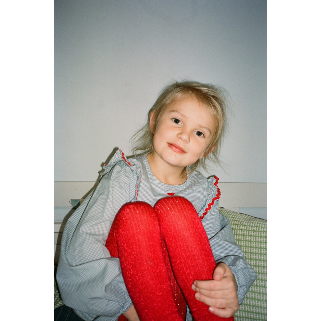 Flöss Light Blue Gingham Ellis Blus