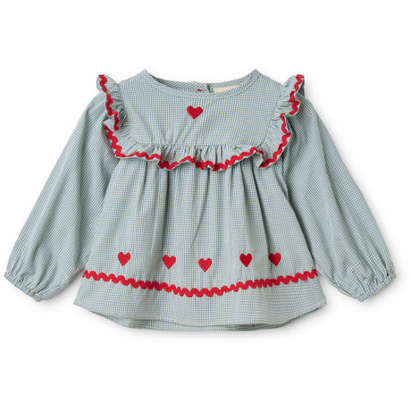 Flöss Light Blue Gingham Ellis Blus