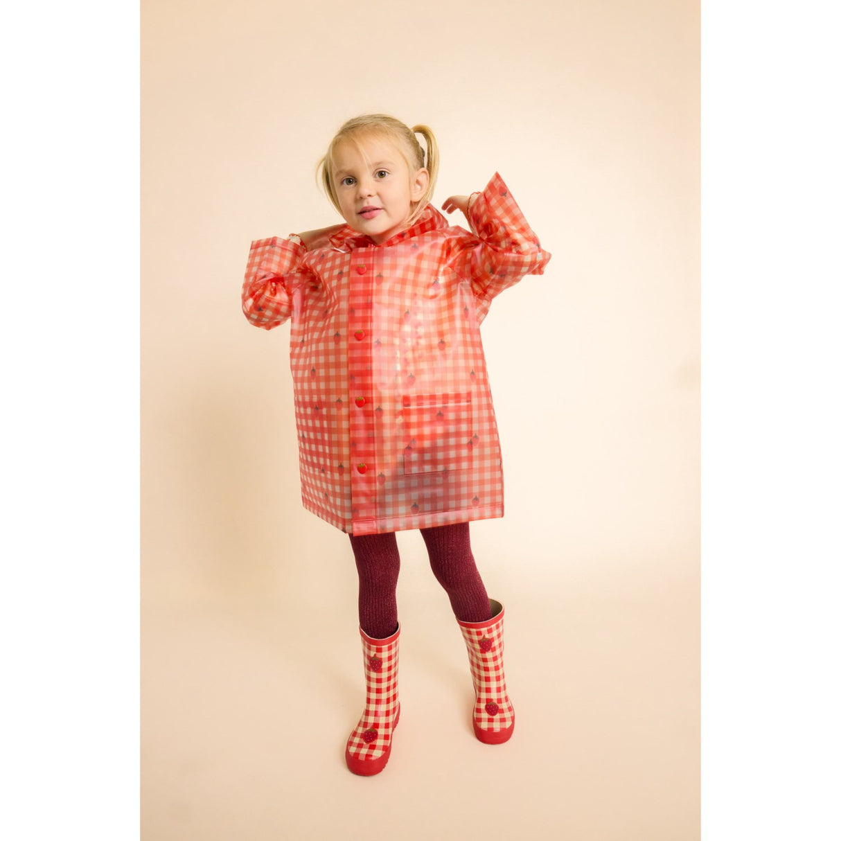 Flöss Berry Gingham Iris Raincoat
