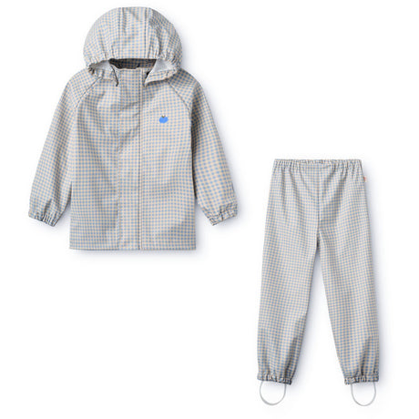 Flöss Light Blue Gingham Dew Regnkläder Sett