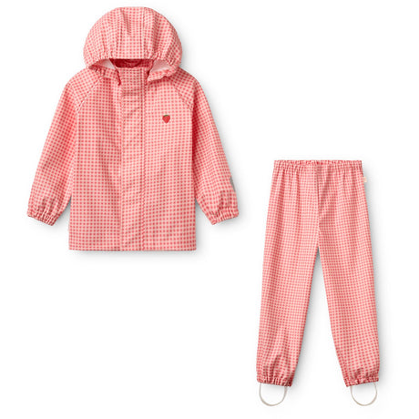 Flöss Pink Rose Gingham Dew Regnkläder Sett