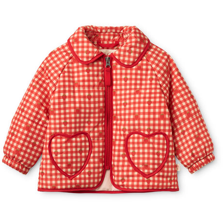 Flöss Red Berry Gingham Molly Quiltad Jacka