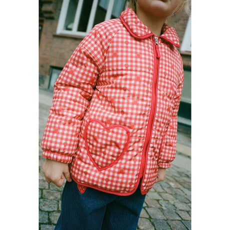 Flöss Red Berry Gingham Molly Quiltad Jacka