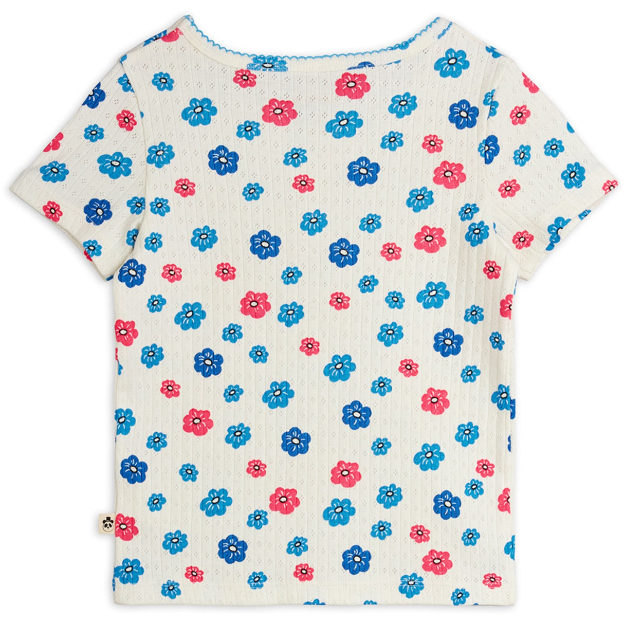 Mini Rodini Multi Flowers Aop Picot Edge Pointelle Ss Tee