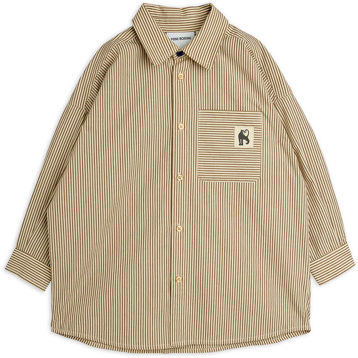 Mini Rodini Brown Poplin Yd Ls Skjorta