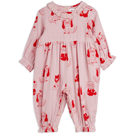 Mini Rodini Pink Minibabies Aop Woven Byxdress