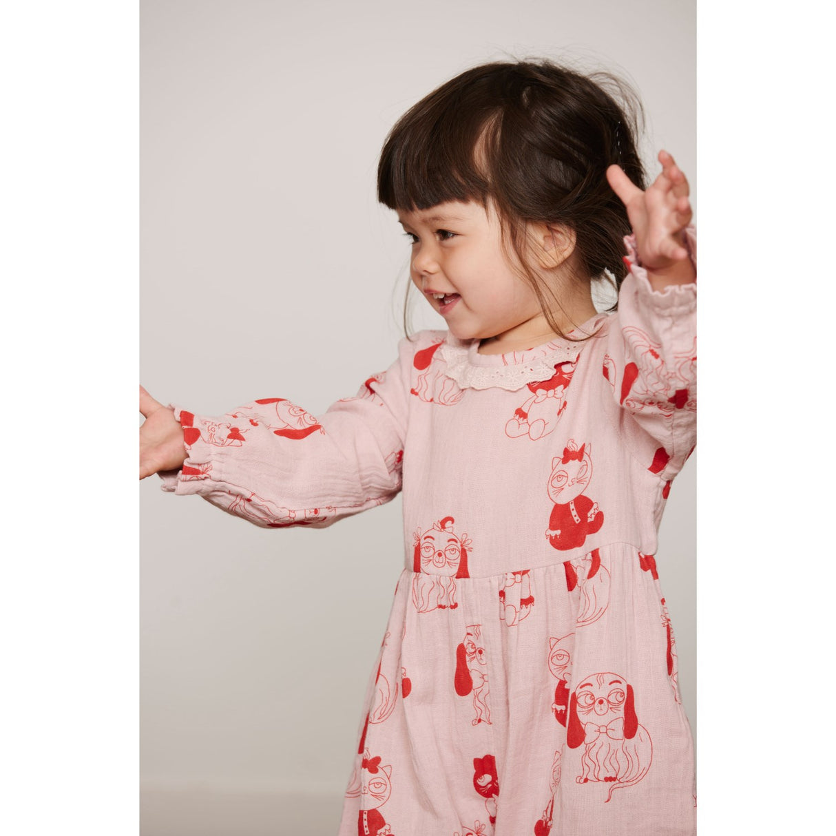 Mini Rodini Pink Minibabies Aop Woven Byxdress