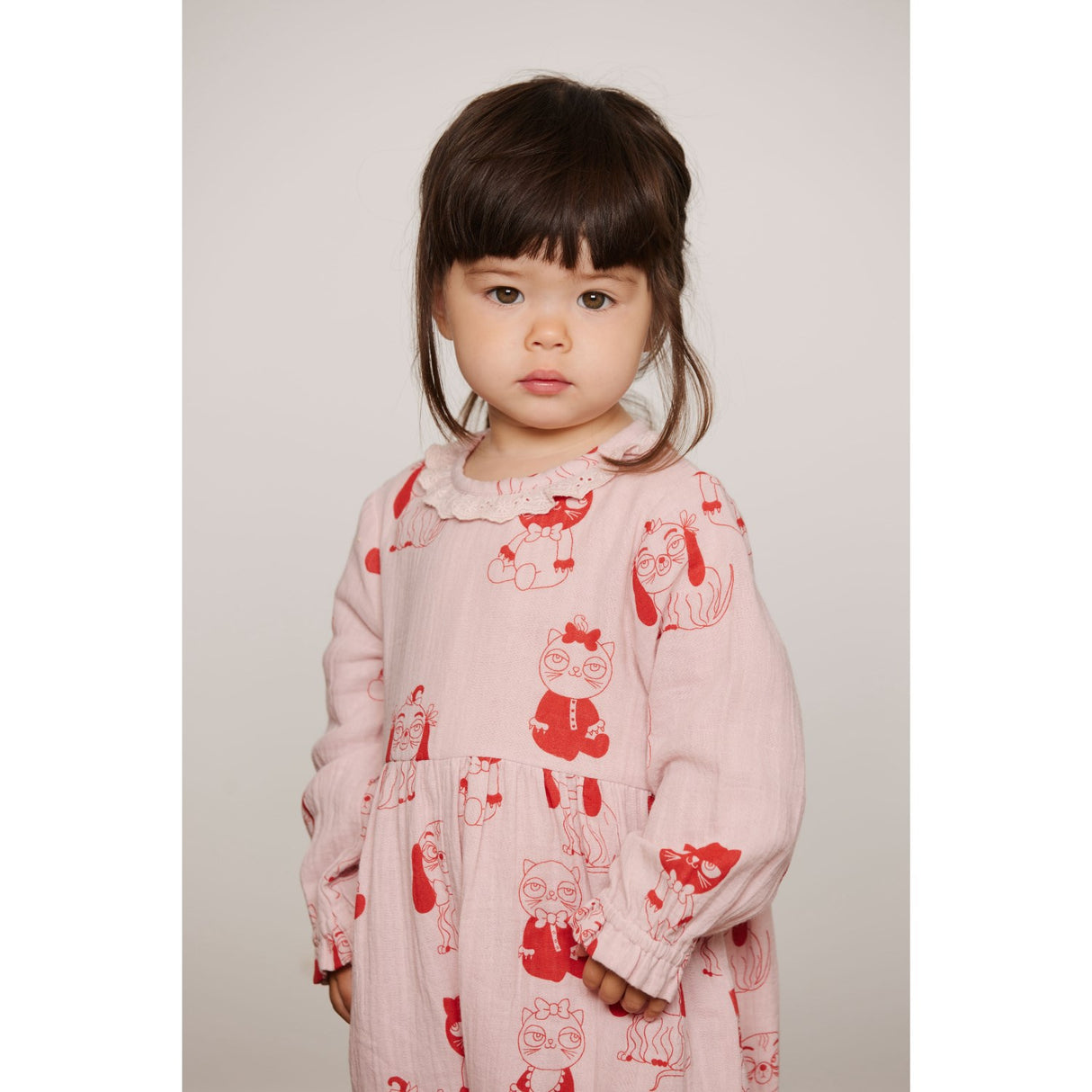 Mini Rodini Pink Minibabies Aop Woven Byxdress