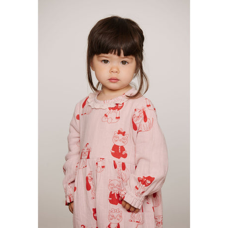 Mini Rodini Pink Minibabies Aop Woven Byxdress