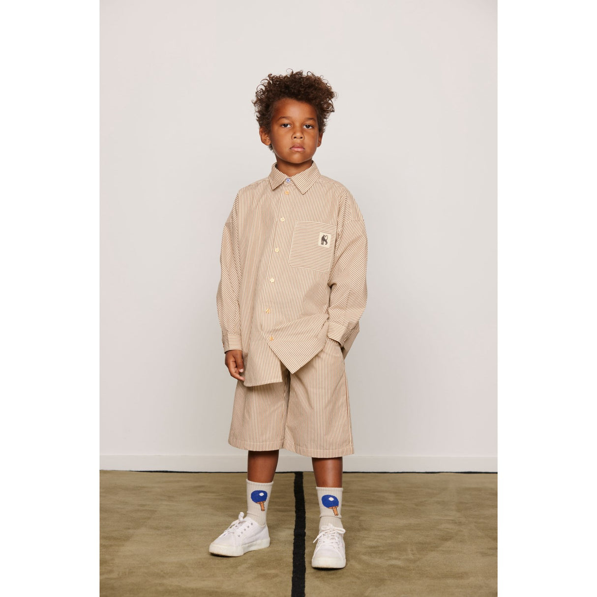 Mini Rodini Brown Poplin Yd Ls Skjorta
