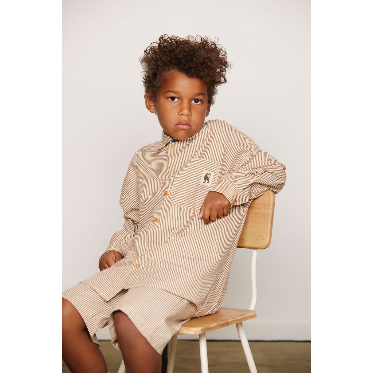 Mini Rodini Brown Poplin Yd Ls Skjorta