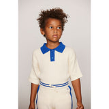 Mini Rodini Off-White Cable Stickad Pikétröja Skjorta