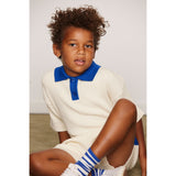 Mini Rodini Off-White Cable Stickad Pikétröja Skjorta