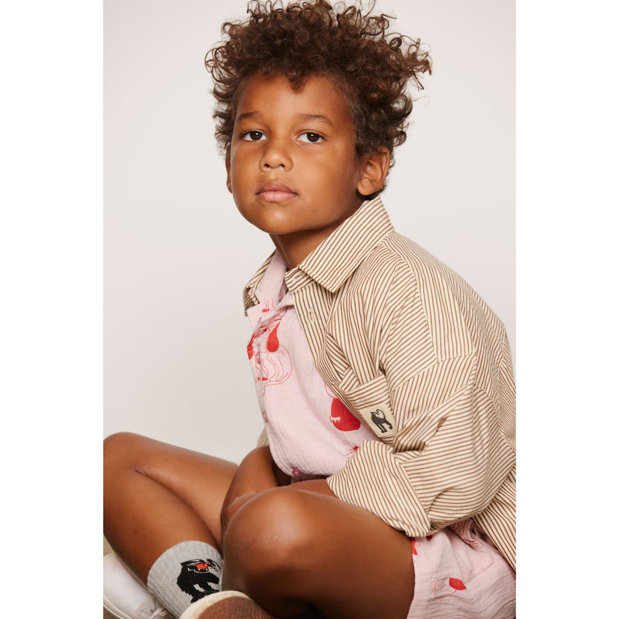 Mini Rodini Brown Poplin Yd Ls Skjorta