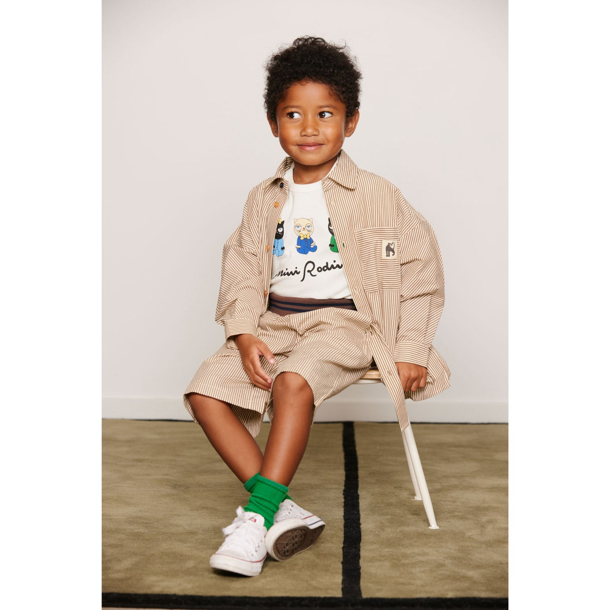 Mini Rodini Brown Poplin Yd Ls Skjorta