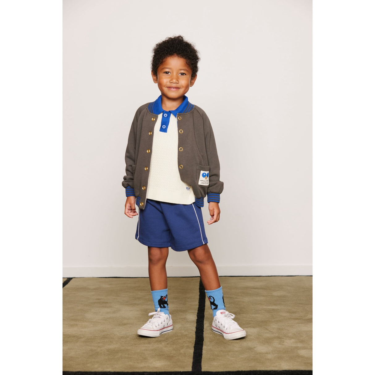 Mini Rodini Off-White Cable Stickad Pikétröja Skjorta