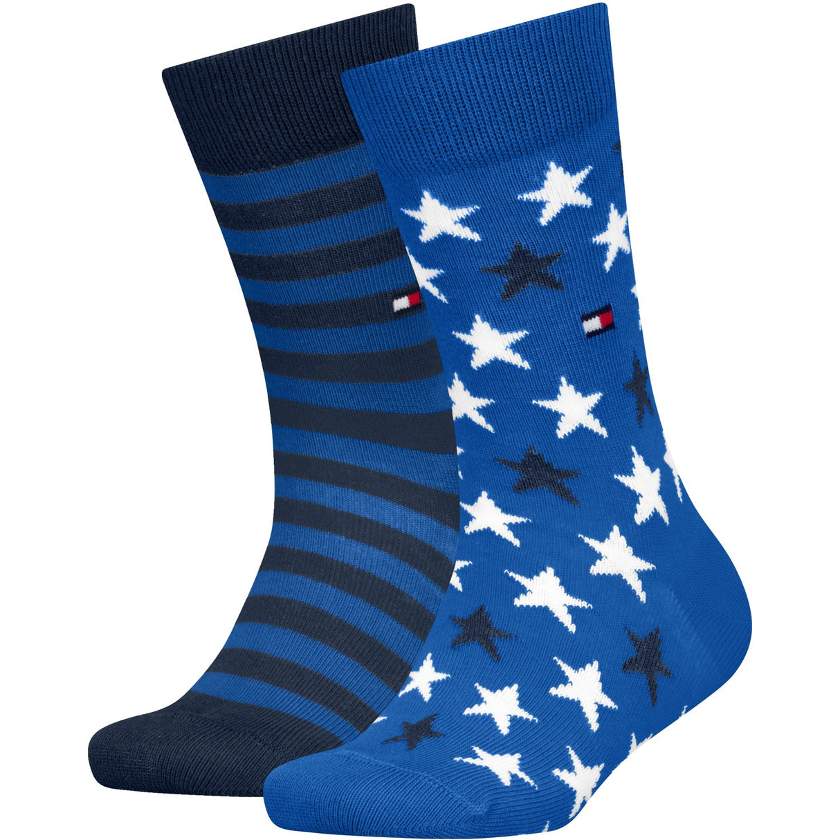 Tommy Hilfiger Bright Blue Kids Strumpor 2-Pack Stars Och Stripes