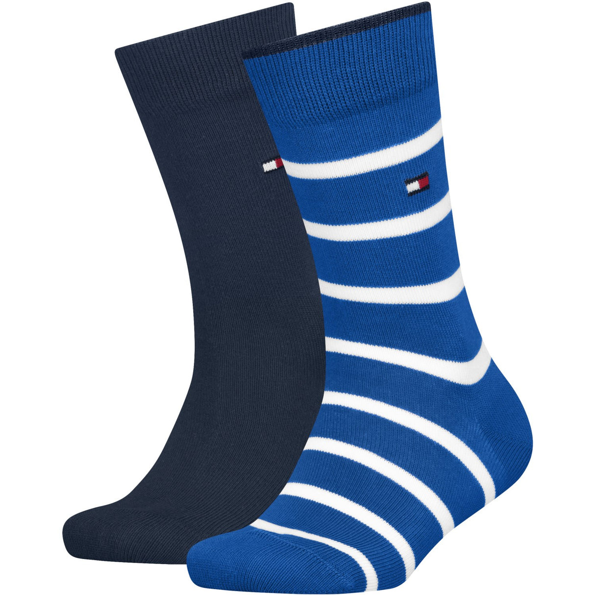 Tommy Hilfiger Bright Blue Kids Strumpor 2-Pack Breton Stripe