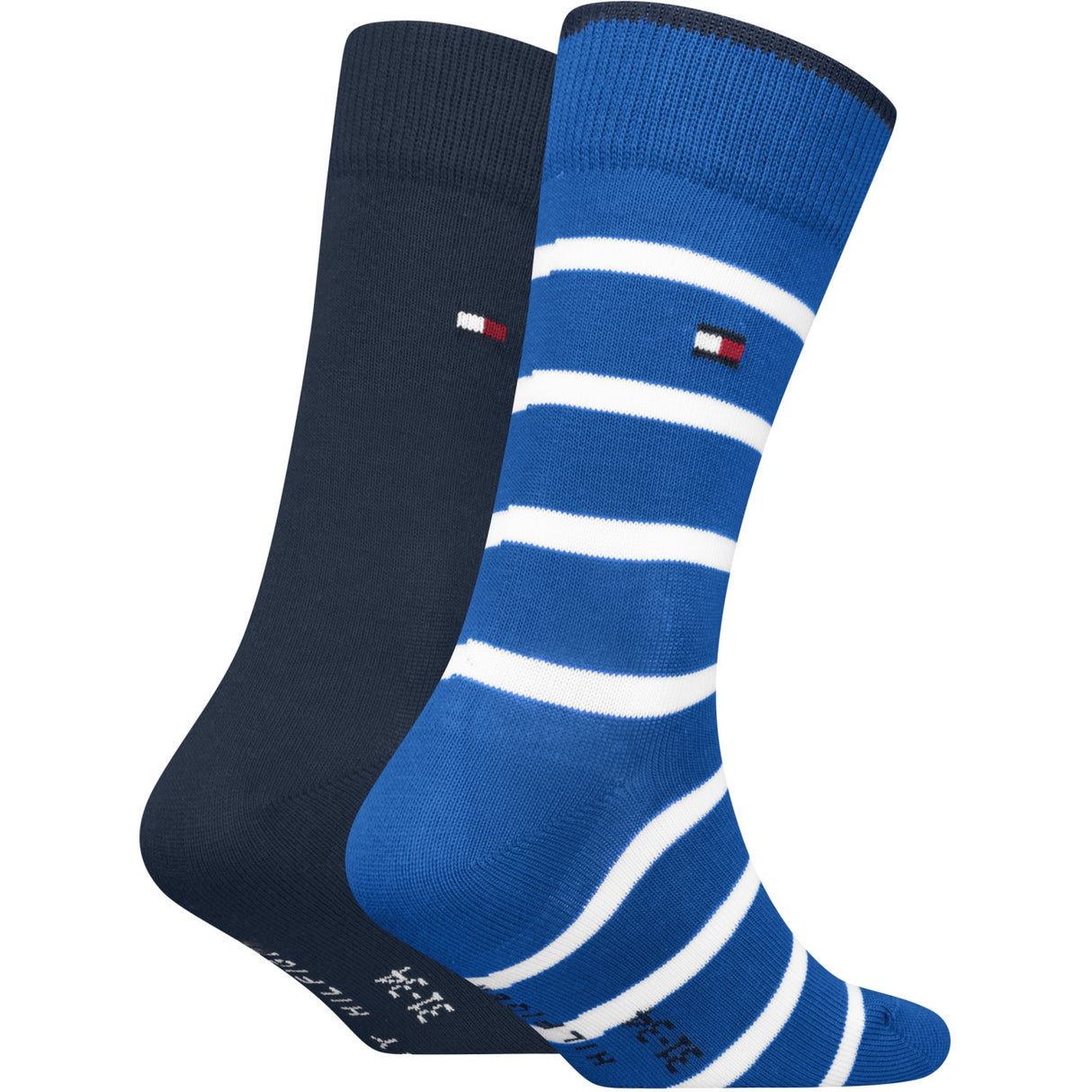 Tommy Hilfiger Bright Blue Kids Strumpor 2-Pack Breton Stripe