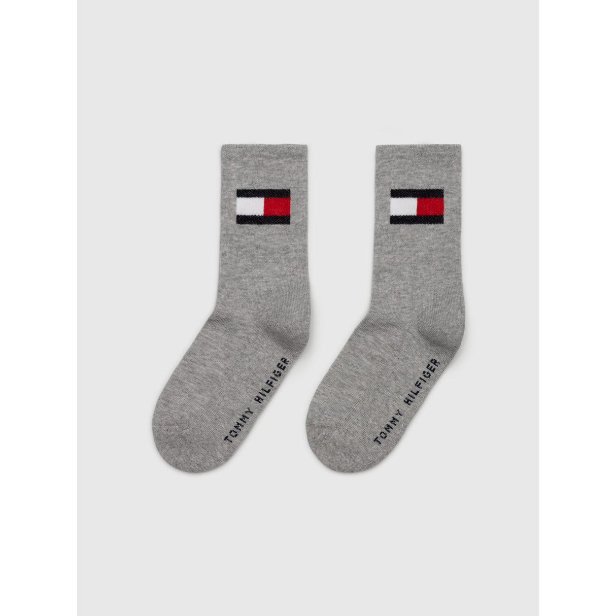 Tommy Hilfiger Grey Melange Kids Strumpor 2-Pack Flag