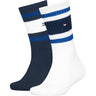 Tommy Hilfiger Bright Blue Kids Strumpor 2-Pack Sport Stripe