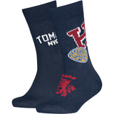 Tommy Hilfiger Navy Kids Strumpor 2-Pack College Patch