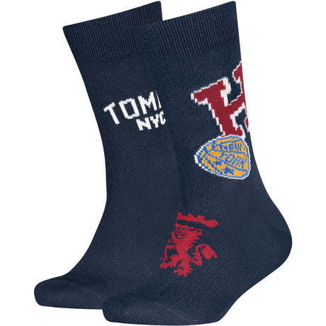 Tommy Hilfiger Navy Kids Strumpor 2-Pack College Patch