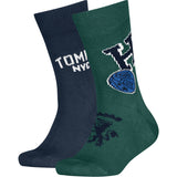 Tommy Hilfiger Green Kids Strumpor 2-Pack College Patch