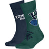 Tommy Hilfiger Green Kids Strumpor 2-Pack College Patch