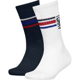 Tommy Hilfiger White Kids Strumpor 2-Pack Sport Stripe Tommy