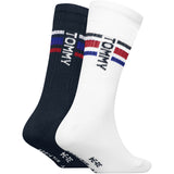 Tommy Hilfiger White Kids Strumpor 2-Pack Sport Stripe Tommy