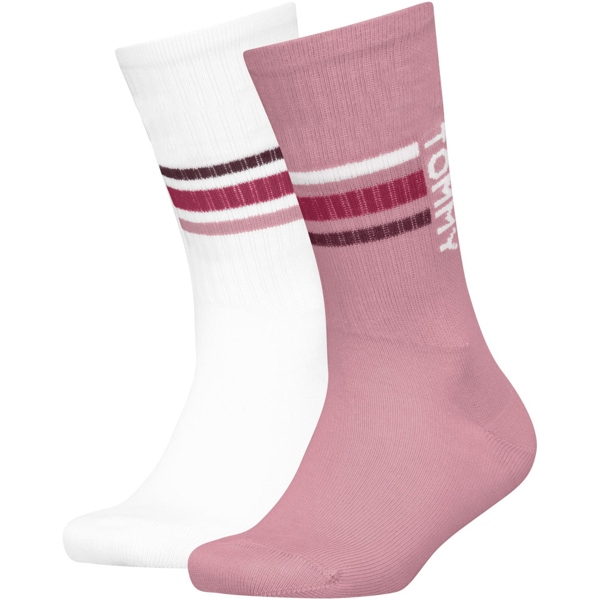 Tommy Hilfiger Pink Kids Strumpor 2-Pack Sport Stripe Tommy