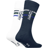 Tommy Hilfiger Navy Kids Strumpor 2-Pack Sport Stripe Tommy