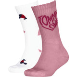 Tommy Hilfiger Pink Kids Strumpor 2-Pack Tommy Love