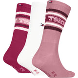 Tommy Hilfiger Pink Kids Strumpor 3-Pack Varsity Tommy