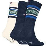 Tommy Hilfiger Navy Kids Strumpor 3-Pack Varsity Tommy