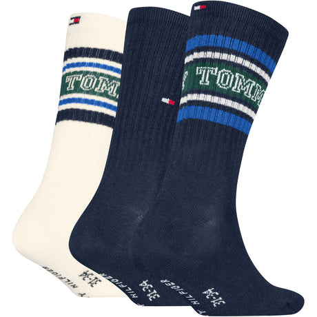 Tommy Hilfiger Navy Kids Strumpor 3-Pack Varsity Tommy