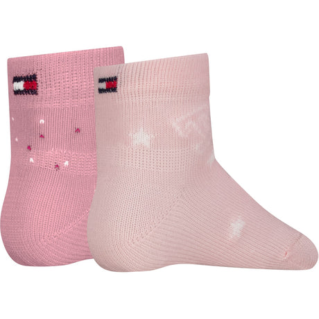 Tommy Hilfiger Light Pink Baby Strumpor 2-Pack Letters