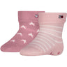 Tommy Hilfiger Light Pink Baby Strumpor 2-Pack Fold Över Abs