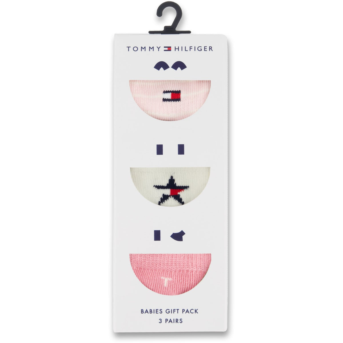 Tommy Hilfiger Light Pink Baby Strumpor 3-Pack Giftbox Stars & Stripes