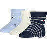 Tommy Hilfiger Light Blue Baby Strumpor 3-Pack Giftbox Stars & Stripes