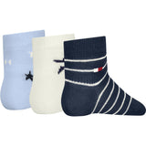 Tommy Hilfiger Light Blue Baby Strumpor 3-Pack Giftbox Stars & Stripes