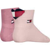 Tommy Hilfiger Light Pink Baby Strumpor 2-Pack Heart